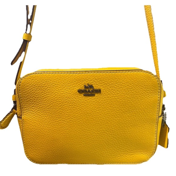 Coach Handbags - COACH Mustard Yellow Pochette 23a Womens Crossbody Purse 5.25x7.25x2" EUC